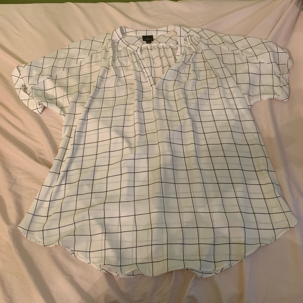 Windowpane blouse